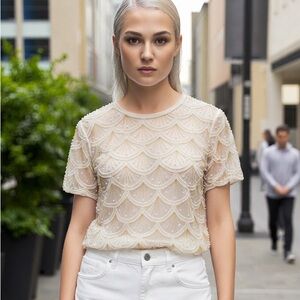 Vintage Beaded Silk Top